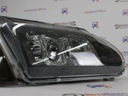 Тюнинг фары для а/м 2114 Лексус с Би линзой черной маской и ангельскими глазками