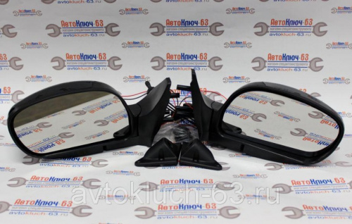 Боковые зеркала для а/м 2108-2115, Волна, черные с поворотником в интернет-магазине avtofirma63.ru 