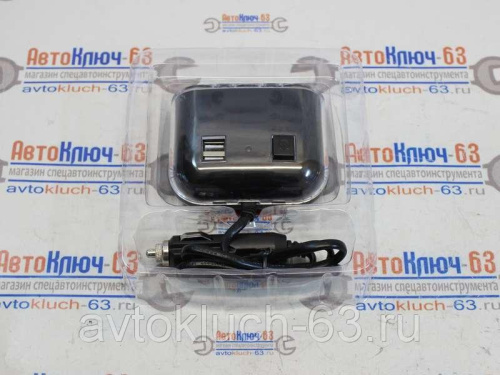 Разветвитель прикуривателя + 2 USB Olesson 1505
