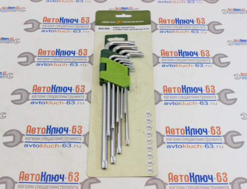 Набор ключей TORX 9 шт с отверстием длинных Т10-Т50 Дело Техники в интернет-магазине avtofirma63.ru 