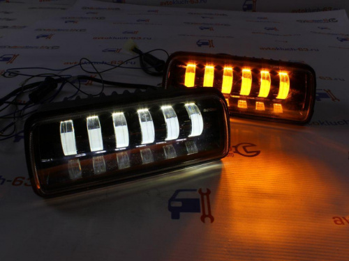Светодиодные LED подфарники 2121, Урбан, Бронто Sal-Man с ДХО, бегающим поворотником, прожектором