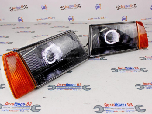 Передние тюнинг фары ВАЗ 2108 с Би линзой и ангельскими глазками  для ВАЗ 2108-099