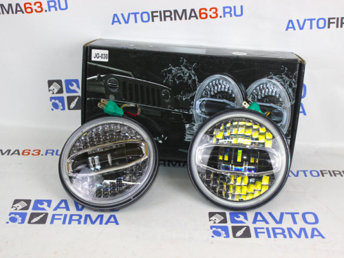 Фары светодиодные для а/м 2121, УАЗ тюнинг с габаритом JG-S030 108W