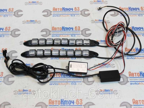 Огни ходовые c поворотником LED 12V, 8 светодиодов гибкие