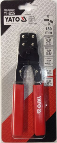 Пассатижи для спрессовки клемм YT-2255 YATO в интернет-магазине avtofirma63.ru 