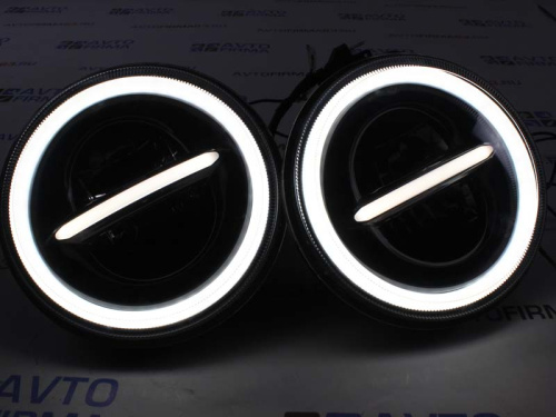 Фары светодиодные Нива, Уаз с встроенными ДХО и повторителем сигнала поворота hp-hld-10-01