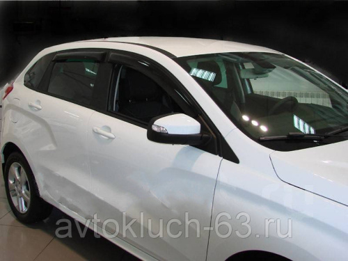Дефлекторы (ветровики) для окон накладные неломающиеся Samurai Лада Икс Рей Voron Glass в интернет-магазине avtofirma63.ru 