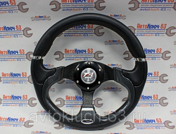 Руль спортивный для автомобилей ВАЗ, черный карбон (4148B)