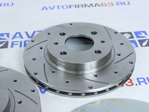 Задние дисковые тормоза R13, вентилируемые с проточками и перфорацией для а/м 2110-13, Дизайн Сервис ЕвроСпорт в интернет-магазине avtofirma63.ru 