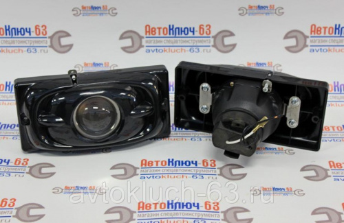 Противотуманные фары для а/м 2110-2115 черные с линзой LD-088