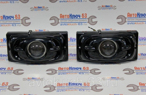 Противотуманные фары для а/м 2110-2115 черные с линзой LD-088
