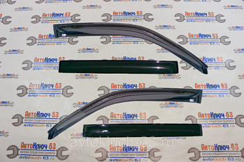 Дефлекторы (ветровики) для окон накладные неломающиеся Samurai Киа Rio седан 2012 Voron Glass в интернет-магазине avtofirma63.ru 